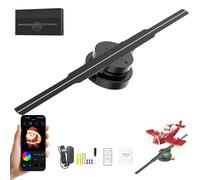 Proyector de Hologramas HD LED con Ventilador para Pantalla Holográfica, WiFi, 224 LED, Brillo General, Pantalla Circular de 16.54" con 2 Aspas