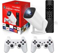 Proyector de juegos Android 11 de 64 GB, tarjeta TF, controlador inalámbrico para juegos, doble WIFI1920 x 1080P, proyector portátil de cine en casa
