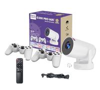 Proyector de Juegos G300 Pro HiFi 2 en 1, proyector Profesional con Chip Android y 2 Controladores de Juegos inalámbricos, más de 20 000 Juegos