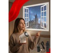 Proyector de libros para leer escena, transforma cualquier pared en una escena impresionante, escenas de proyector de ventana, proyector portátil de 180° de 1080p con WiFi y Bluetooth, mini proyector