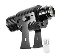 Proyector de Logotipo a Prueba de Agua IP67 para Exteriores, luz publicitaria de patrón Personalizado, Zoom Manual, Control Remoto, GOBO de Vidrio Personalizado Gratis (Negro,35W)
