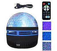 Proyector de luces - Proyector de efecto de agua Galaxy Star | Luz variable USB con mando a distancia, 14 imágenes de pared de techo dinámicas para decoración estética de dormitorio, ambiente