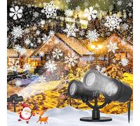 Proyector de luz de copo de nieve, proyector de luz LED de Navidad de copo de nieve, decoraciones navideñas impermeables para patio exterior y casa