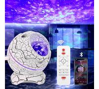 Proyector de luz de galaxia con altavoz Bluetooth, proyector de estrellas LED de huevo de dinosaurio, 8 proyectores de aurora de ruido blanco, varios efectos de luz, luz nocturna de huevo de