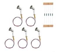 Proyector de luz LED a escala HO, modelo de foco para farola, luces de poste, paquete de 5, 3 V CC, blanco cálido, acabado plateado/marrón, incluye resistencias y tornillos (plateado)