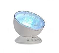 Proyector de luz LED sensorial para autismo, relajante, música nocturna oceánica, color blanco