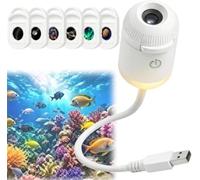 Proyector de luz nocturna holográfico 5D inteligente HD dinámico, proyector de estrellas HD Plug and Play, proyector de galaxia estelar ajustable, proyectores de galaxia y luna USB de 360° para techo