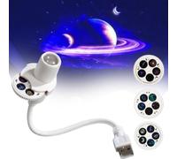 Proyector de luz nocturna holográfico 5D inteligente HD HD Plug and Play, ajustable a 360°, alimentado por USB, planetario de cielo estrellado, regalo para adultos Ki-ds (15 patrones)