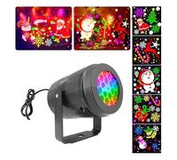 Proyector de luz para exteriores, Proyector de fiesta de Navidad con copos de nieve, luces LED giratorias de escenario, iluminación de jardín de vacaciones al aire libre de Papá Noel Proyector de luce