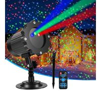 Proyector de Navidad 2024 para exteriores, impermeables, decoraciones de Navidad, proyector de luces LED con control remoto, luces de luciérnaga de 3 colores para interiores, para Navidad, jardín, día