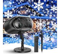 Proyector de Navidad Para Exteriores - Proyector de Copos de Nieve LED Dinámico Grande con Temporizador de Mando a Distancia, Resistente al Agua, Iluminación de Navidad Exterior Para Jardín, Ventana