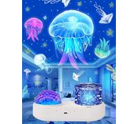 Proyector de ondas oceánicas, luz nocturna para dormitorio de niños, 10 olas oceánicas de colores + 6 películas, proyector de luz oceánica con temporizador de rotación de 360° para niños, bebés,