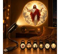 Proyector de palomas y fe, luz nocturna, mini lámpara USB 2 en 1 con interruptor, proyector LED giratorio de 360° para accesorios de decoración de techo de coche o habitación, regalo de paloma de fe