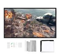 Proyector de pantalla de 130 pulgadas, 16:9 HD 4K, 160°, lavable, sin arrugas, plegable, para interior y exterior, con bolsillo organizador, pantalla de proyección para camping, cine en casa, oficina,