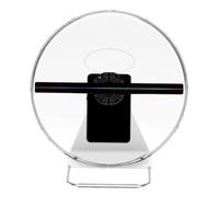 Proyector de Pantalla LED holográfica 3D con Ventilador for Publicidad en Tiendas, Mini Letrero holográfico 3D con Efecto Brillante Exhibición publicitaria del Festival(30CM with Cover)
