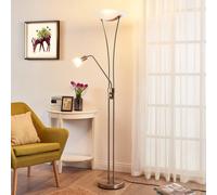 Proyector de techo Lindby Felicia con lámpara de lectura, níquel