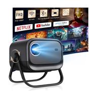 Proyector de teléfono 1080P con WiFi y Bluetooth bidireccional MEER 2025 actualizado para proyector de techo Keystone automático de 360°, proyector de cine en casa para iPhone/TV Stick/laptop