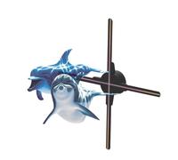 Proyector de ventilador de holograma 3D con aplicación, control remoto, audio Bluetooth y empalme para publicidad en tiendas, Halloween, Navidad, 65 cm