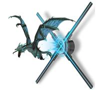 Proyector de ventilador holograma 3D con aplicación, control remoto, audio Bluetooth para publicidad - Ideal para exhibiciones de tiendas, Halloween, Navidad - 62 cm