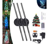 Proyector de ventilador LED con holograma 3D, árbol de Navidad, holograma publicitario 3D, para tienda, bar, Navidad, Halloween, fiesta, eventos publicitarios (3 piezas)