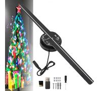 Proyector de ventilador LED holograma 3D, 224 cuentas de luz LED, ventilador holográfico, wifi, control de aplicación, proyector de publicidad de video holográfico de 16 pulgadas para bar, árbol de