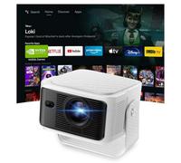 Proyector de vídeo 30000 lúmenes Mini proyector soporta 4K 1080P Auto Keystone Rotación 180° Compatible con HDMI/TV Stick Laptop (HY350MAX)