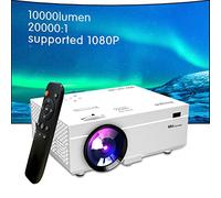 Proyector de video portátil de 9500 lúmenes, pantalla de 200 pulgadas, Full HD 1080P, mini proyector de películas mejorado, compatible con HDMI, USB, smartphone, TV, PC, para proyección al aire libre
