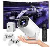 Proyector de Videojuegos P40PRO Mini,36 000 Juegos,c/ 14 Simuladores,WiFi 2.4/5 GHz+BT,Android 11,1024×600 Píxeles,1+8 GB,Allwinner H713,c/HD-IN, Proyector Portátil Interior/Exterior(Blanco)