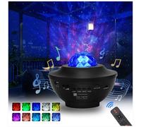 Proyector dinámico de galaxia, cielo estrellado colorido para decoración de interiores, altavoz Bluetooth y parpadeo activado por sonido par