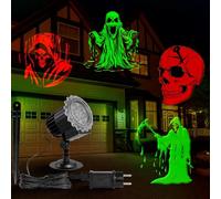 Proyector Dinámico Para Decoración de Halloween Al Aire Libre, IP65 Resistente Al Agua, Con Cara de Diablo, Ideal Para Jardín, Ventana, Pared, Patio, Fiesta