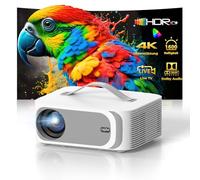 Proyector Dolby Audio - 1600 ANSI, HDR10+, Corrección Trapezoidal 4D/4P, Enfoque automático y CEC, Bluetooth 5.3, WiFi 6 - Proyector Mini Compacto para Cine en casa, Noches de Cine, Deportes y Fiesta
