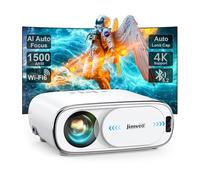 Proyector [Enfoque automático AI/tapa de lente automática] Proyector para exteriores 4K con WiFi 6 y Bluetooth: proyector portátil 1500 ANSI con Keystone 6D automático y zoom, proyector de película