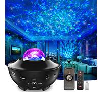 Proyector Estrellas 3-en-1, Lámpara Galaxy LED con Control Táctil y por Voz, Luz Nocturna para Niños y Adultos, Decoración para Dormitorio, Fiestas, Cumpleaños, Regalo Original (Negro)