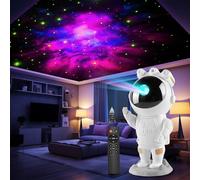 Proyector Estrellas Astronauta, Galaxy Proyector Starry Night Light, con Temporizador, Mando a Distancia y 360° Rotación Lampara Proyector Galaxia Techo de Dormitorio, Regalos Para Niños y Adultos