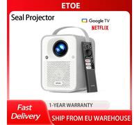Proyector ETOE Seal, 400 lúmenes ANSI, Google TV, nativo 1080P, enfoque automático. Auto Corrección Keystone, Asistente de Google, Seal