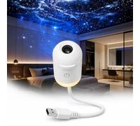 Proyector Galaxy 2 en 1 con Luz Nocturna, Proyector Cielo Estrellado USB con 12/24 Películas de Proyección, Lámpara Estrellada 360° Ajustable con Brillo Regulable para Dormitorio (12 Projection Films)
