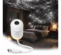Proyector Galaxy 2 en 1 con Luz Nocturna, Proyector Cielo Estrellado USB con 12/24 Películas de Proyección, Lámpara Estrellada 360° Ajustable con Brillo Regulable para Dormitorio (24 Projection Films)