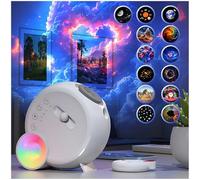 Proyector Galaxy 4K HD - Proyector de estrellas con 15 ruidos blancos y 6 modos de luz, temporizador, control remoto Bluetooth y 13 hojas de luz para dormitorios, perfecto para niños y adultos