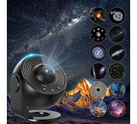 Proyector Galaxy Ultral Star 13 en 1, área de imagen HD, luz nocturna LED, 13 discos de película, 360 ° Temporizador giratorio de 1/2h para dormitorio de niños y adultos