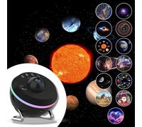 Proyector Galaxy y Planetario Hogar con Efecto Meteorito, 13 Discos en Calidad 4K, Iluminación LED Ambiental de 6 Modos, Proyección Giratoria Multimodo, Proyección de Objetos Celestes