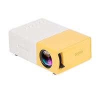 Proyector HD, Mini Proyector Móvil Amarillo Misma Pantalla Soporte de Imágenes Reflectantes Difusas 23 Idiomas Mini Fuente de Luz LED Compacta para Dormitorio Interior (Enchufe