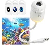 Proyector HD Smart Dinámico 5D Holográfico, proyector de luz nocturna Plug and Play, proyector de galaxia y estrellas ajustable, proyectores USB 360° de galaxia y luna para dormitorio, techo