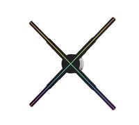 Proyector holográfico 3D con Ventilador LED, resolución 2000 * 1444, 722 LED, Reproductor de Publicidad holográfica Alto Brillo(56 cm)