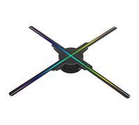 Proyector holográfico 3D de 50 cm 576 Luces, 4 Ejes HD 3D Holograma Ventilador LED Pantalla proyector Publicidad máquina para Android/iOS WiFi versión Directa(Enchufe de la UE)