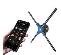 Proyector holográfico 3D de 56 cm con WiFi, LED, Pantalla 3D, luz publicitaria con Logotipo y Control Remoto,Calidad De Imagen HD