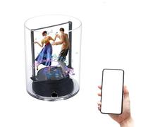 Proyector Holográfico 3D de Escritorio, Proyector WiFi de Proyección Holográfica de 3,9 Pulgadas, 160 LED y 32 GB de Almacenamiento, Proyector Publicitario 3D con Cubierta