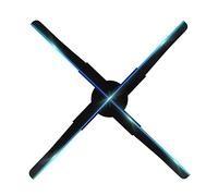 Proyector holográfico de Abanico, 3D LED Light Beads Naked Eye Holographic Fan Lámpara giratoria for Sky Light, Tiendas, Bares, Carteles publicitarios,Nueva Herramienta publicitaria