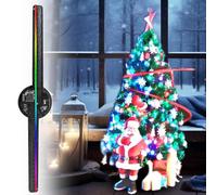 Proyector Holográfico | Ventilador De Holograma | Proyector De Hologramas Navideño | con 244 Luces LED, Control De Aplicación Remota | para Navidad, Halloween, Vacaciones