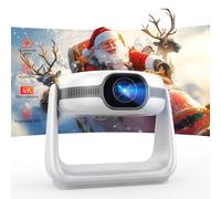 Proyector inalámbrico al aire libre con enfoque automático y corrección trapezoidal, soporte de vídeo Full HD 1080P y 4K con WiFi6 Bluetooth, proyector para cine en casa