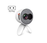 Proyector infantil Yg220 con pantalla, mini proyector LED portátil para el hogar con altavoz incorporado, tipo de enchufe: estándar europeo (blanco)